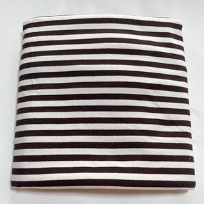 【天竺ニット】ブラウンボーダー×生成りベース/50センチ/ボーダー