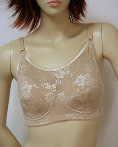  free shipping * large size * back & bust neat * pattern braided * floral print * comfortable . attaching feeling * non wire * full cup bra bra (C/85/ beige )261