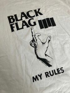 BLACK FLAG 「my RULE tee」 XL ホワイト オヒィシャル STT