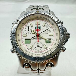 【稼働品】TAGHeuer タグホイヤー セルシリーズ セナモデル S29.006M クロノグラフ ステンレススチール ピンク文字盤 純正ベルト 腕時計