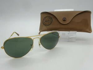 ☆まだまだ使えます☆ #23852 Ray-Ban/レイバン B&L ティアドロップ USA製 サングラス 耳かけヒビあり ヴィンテージ ケース付き 中古