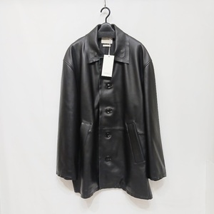 99 試着程度 極美品 YOKE ヨーク Cut Off Leather Car Coat カットオフ レザー カーコート YK22AW0401C 羊革 黒 サイズ3 ユニセックス