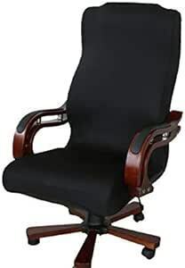 Newfashion チェアカバー オフィス椅子カバー 事務椅子 オフィスチェア カバー 背もたれ 伸縮素材 回転式 一体式 ファ
