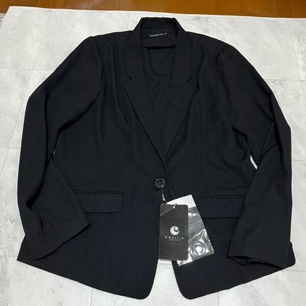 新品 cherie 薄手 ブラック 黒 ジャケット Lサイズ 礼服 冠婚葬祭