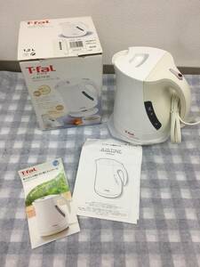 11037 T-falti fur ruJUSTINE Justin white 1.2L electric kettle unused goods passing of years storage goods operation not yet verification 