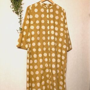 〇 koti koti ドットワンピース イエロー 水玉