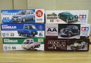 #w33【梱120】タミヤ 1/24 モーガン トヨダ AA型 ニッサン AKマーチ サイバートラック TCスーパーチャージャー 他 車 プラモデル まとめ