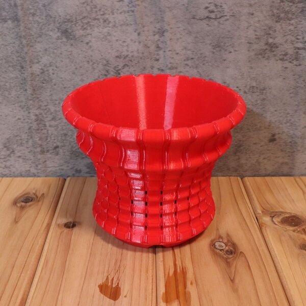 3Dプリント鉢 4号(13.5×11) 室内用 ORP-POT09_INRED プラ鉢 植木鉢 アガベ