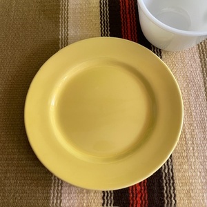  valuable!50's America antique Francis can yellow color plate USA Vintage tableware modern /70's Mid-century .. city fireking Pyrex 