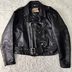 * size 46 rare * schott rider's jacket double quilting black 618 black leather original leather jacket outer Schott 