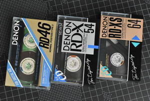 カセットテープ【 ＤＥＮＯＮ : ゛RD46・RD-X54・ RD-XＳ64 (ノーマル) ” 各1巻 】 合計３巻 （未使用・未開封）