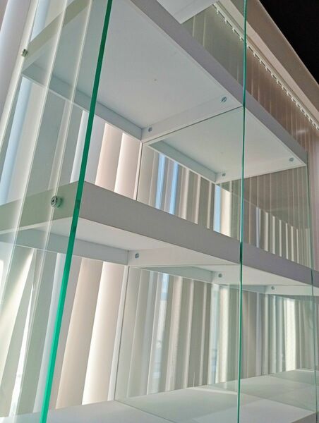 ガラスラック 5段 おしゃれ 幅165 高さ160 什器 ディスプレイ シェルフ コレクション イベント 展示台 白 ホワイト 