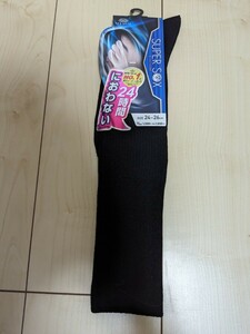 (1枚) 24-26cm オカモト SUPER SOX 黒色 靴下 におわない ムレない 吸水 okamoto　スーパーソックス　ロングソックス　1