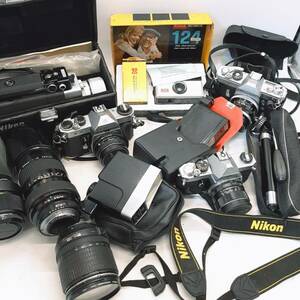 j344[1 jpy ~] retro film camera summarize body lens CANON Canon NIKON Nikon other operation not yet verification present condition goods Junk 