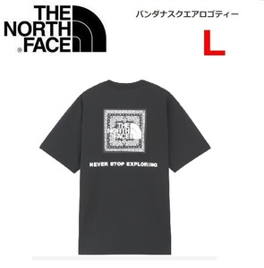 THE NORTH FACE ザノースフェイス バンダナスクエアロゴＴシャツ ブラック L　NT32446　メンズ　バックプリント　アウトドア