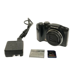 【動作美品】OLYMPUS SZ-31MR 16MEGAPIXEL コンパクトデジタルカメラ ブラック バッテリー 16GBSDカード 充電器付 オリンパス 現状 C4051