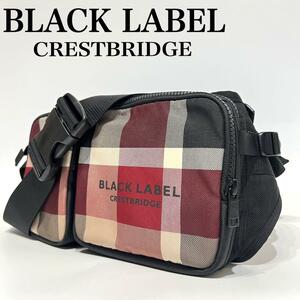  не использовался прекрасный товар BLACK LABEL CRESTBRIDGE Black Label k rest Bridge корпус задний сумка-пояс наклонный .. проверка большая вместимость 