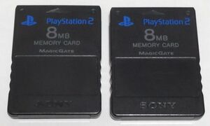 PS2用 メモリーカード 8MB ブラック 2個セット 純正品 中古品