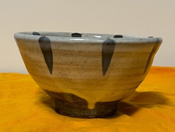 北大路 魯山人 絵刷毛目 飯茶碗 粉引 唐津 星岡窯刻印 本物返品OK 240611−6