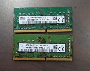  Note for memory PC4-2133P 16Gb