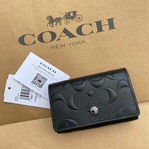 COACH コーチ　キーホルダー　キーケース　キーリング　ブラック　