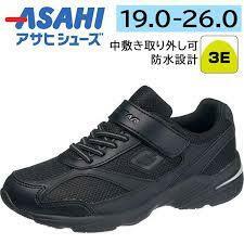 新品 アサヒ靴 合皮ｘメッシュ 防水スニーカー J003WS 黒 ２０cm 男女兼用/ii