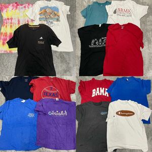 訳あり 古着卸 US古着 まとめ売り Champion adidas 半袖Tシャツ 15枚セット サイズXL以上 メンズ トップス 最落なし 【同梱不可】（102）