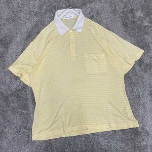 YVES SAINT LAURENT イブサンローラン ポロシャツ 半袖シャツ チェックシャツ イエロー 黄色 レディース トップス 最落なし （I20）