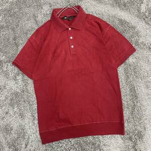 Calvin Klein カルバンクライン ポロシャツ 半袖シャツ サイズL レッド 赤 メンズ トップス 最落なし （I20）