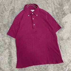 Maker's Shirt鎌倉 鎌倉シャツ ポロシャツ 半袖シャツ ボタンダウン サイズM パープル 紫 メンズ トップス 最落なし （J20）