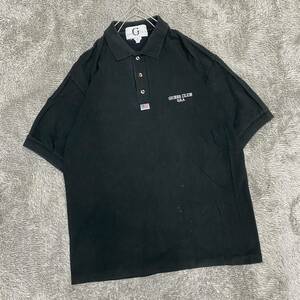 GUESS ゲス ポロシャツ 半袖シャツ サイズM ブラック 黒 メンズ トップス 最落なし （J20）