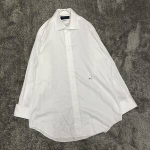 Maker's Shirt Kamakura 鎌倉シャツ ドレスシャツ 長袖シャツ サイズXL相当 ホワイト 白 無地 コットン メンズ トップス 最落なし （K20）