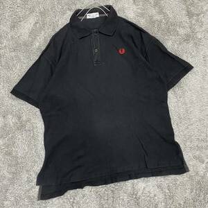FRED PERRY Fred Perry polo-shirt short sleeves shirt size L black black men's tops there is no highest bid (M20)