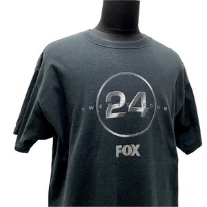 USA古着 00s 24 TWENTY FOUR Tシャツ メンズXLサイズ / 初期ロゴ 黒 anvil 海外ドラマ FOX 映画 ムービー レア 2001年頃 アメリカ