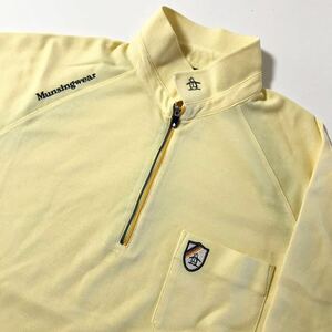 Munsingwear/ Munsingwear wear * long sleeve shirt * half Zip / penguin embroidery / tops / polo-shirt / jacket / Golf wear / beige /L