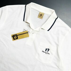 * стоимость доставки 390 иен возможность товар рукоятка тонн HANGTEN Golf GOLF новый товар мужской простой рубашка-поло с коротким рукавом белый L размер [SM391-NE2-L] один три .*QWER*