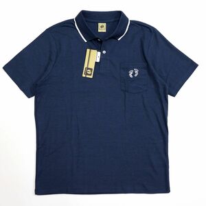 * стоимость доставки 390 иен возможность товар рукоятка тонн HANGTEN Golf GOLF новый товар мужской простой рубашка-поло с коротким рукавом темно-синий XL размер [SM392-BL4-LL] один три три *QWER*