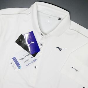 ●送料390円可能商品 ミズノ ゴルフ MIZUNO GOLF 新品 メンズ 吸汗速乾 ハイドロ銀チタン ポロシャツ 白[52MA8020011N-M]一 三 壱★QWER