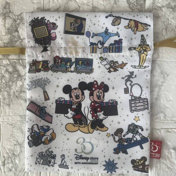 新品 未使用《ディズニーストア》巾着 きんちゃく ディズニーストア30周年 ミッキー ミニー