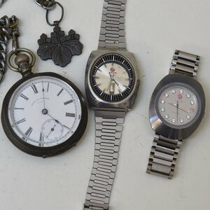 1円 不動品 腕時計 3本 ラドー ウォルサム 懐中時計有り 機械式 自動巻 手巻き メンズ レディース まとめて 同梱不可