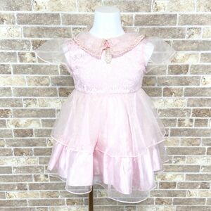 子供ドレス Miachacha ワンピース 100 薄ピンク カラードレス 発表会 イベント　中古５４３１