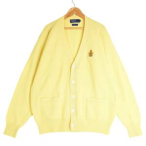 ◆美品 90s◆ Polo Ralph Lauren ポロ ラルフローレン ナイガイ ワッペン ウール ニット カーディガン メンズ M　ヴィンテージ 古着 0024F