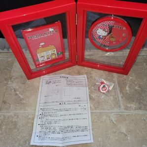 激レア 未使用 Sanrio 2009年 HELLOKITTY フォトフレーム 振り子時計 置時計 写真立て 動作確認済み