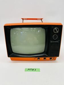 A583 Showa Retro nazenelaru tv TW-12U consumer electronics / image / objet d'art / Vintage / monitor / pop / orange / electrification only verification / present condition goods 