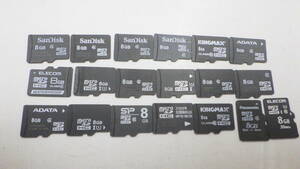 SanDisk ELECOMなど　microSDHCカード　8GB　19枚セット　中古動作品　