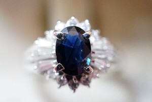 125 サファイア リング 指輪 ヴィンテージ アクセサリー SILVER刻印 アンティーク 天然石 色石 宝石 カラーストーン 装飾品