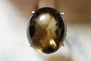 47 natural smoky quartz ring ring Vintage accessory antique natural stone color stone gem color stone ornament 