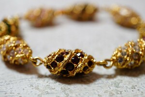 27 JBK abroad made brand rhinestone bracele Vintage accessory antique Gold color ornament 