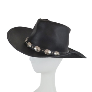 HENSCHEL HAThen shell leather hat kau Boy hat Western hat M black cow leather America made 0610-004
