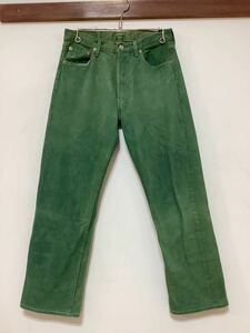 S-1283 USA製 Levi's リーバイス 501 後染め カラーデニムパンツ 90's ビンテージ カラージーンズ W31 グリーン 524刻印 エルパソ